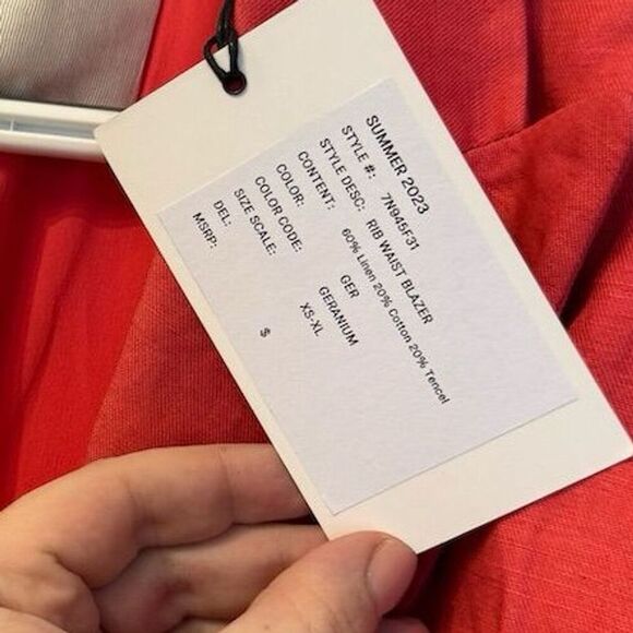 7 For All Mankind Women's coral Cotton Linen Casual Jacket NWT - Picture 3 of 8